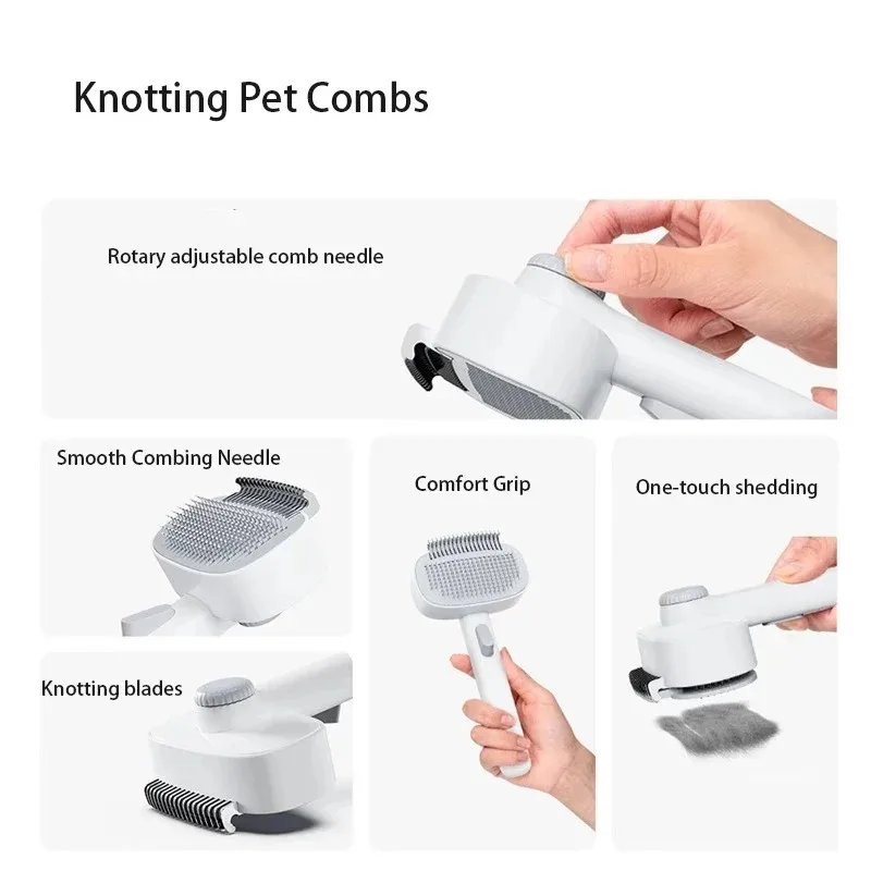 Magic Pet Grooming Brush - Effortless Knot Remover & Hair Collector, Painless Detangling for Cats & Dogs with Thick Fur. view 4