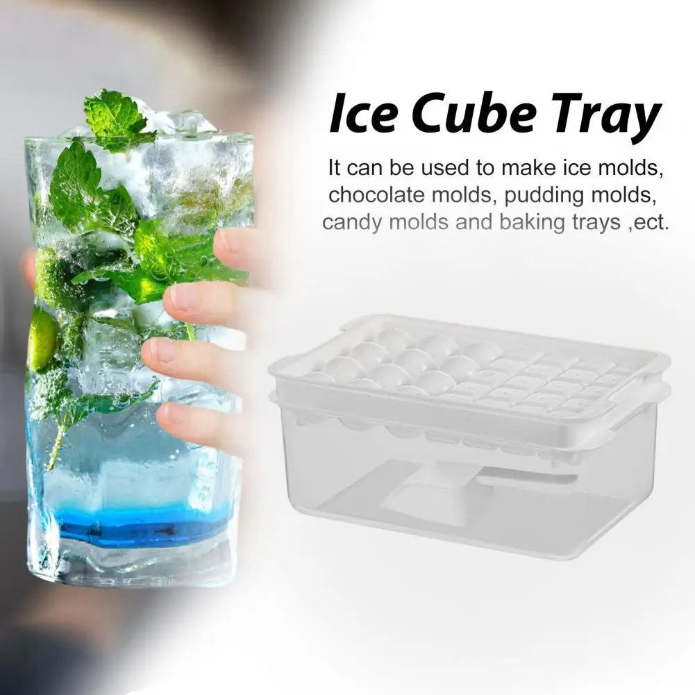 Easy-to-clean Ice Tray Stackable Ice Tray Set with Lid Bin for Fast Drinks Bpa Free Round Square Ice for Freezer for Beverages