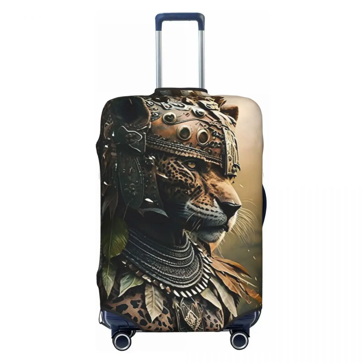 

Jaguar Aztec Warrior Print Luggage Protective Dust Covers Elastic Waterproof 18-32inch Suitcase Cover Travel Accessories