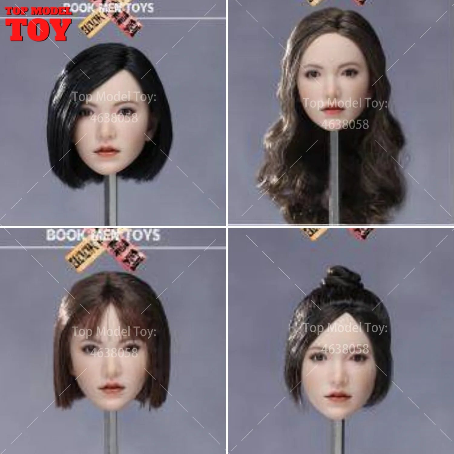 

Фигурка BOOK MEN TOYS BM02 1/6: Скульптура головы с подвижными глазами, ПВХ-модель для 12-дюймовых женских солдатских фигурок TBL AT201