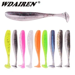 10 Pcs/Lot T Tail Wobblers Soft Baits 5cm 7.5cm Double Colors Silicone Fishing Lure Artificial Bait for Carp Bass Fishing Tackle