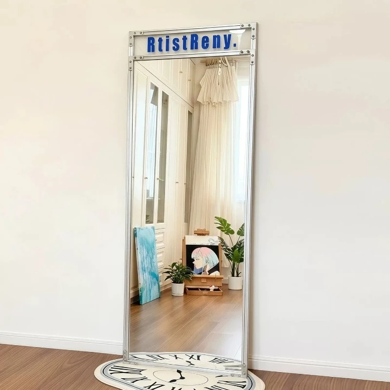 Full-Length Mirror, Floor-to-Wall Ultra White Mirror, Movable Vintage Decor, HD Explosion-Proof Safe Elegant Sturdy Glass Mirror