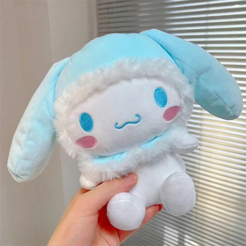 

Плюшевые игрушки Sanrio Cinnamoroll, 25 см, мультяшный аниме, эльф, плюшевая кукла, кавайная мягкая искусственная кожа, мягкая кукла, подарок на день рождения для девочек