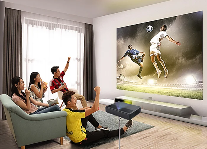 

Flyin M1 5000 Lumens 3D 4K Home Theater Android Short Throw TV with 300 Inch Screen Projector，Gift Set Top Box