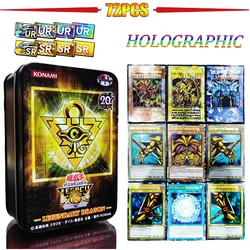 New 72Pcs Yugioh Deck Tin Box Yu Gi Oh  Holographic English Cards Pro White Dragon Duel Game Collection Gift Board Booster Anime