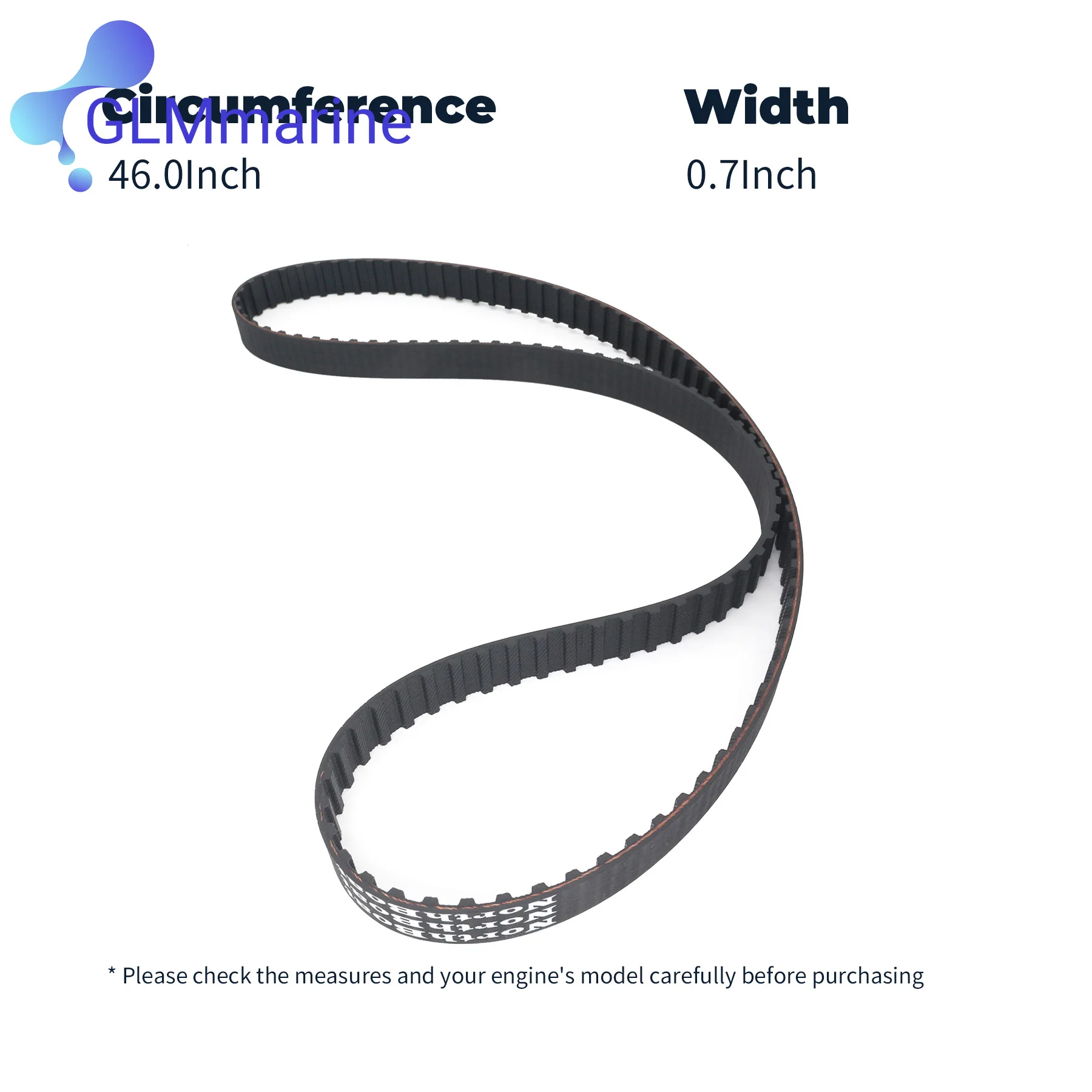 Compatible with Volvo Penta 463377 Timing Belt AQ120B AQ125B AQ131A  AQ145B AQ151A 230B 250A BB140A Marine Engines