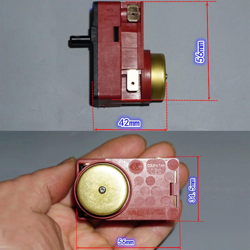 C20 Mechanical Timer Switch 1/4 HP DC120V 16A 90 Minute Time Mechanical Timer with Copper Bell Reminder 2 Sets Contacts