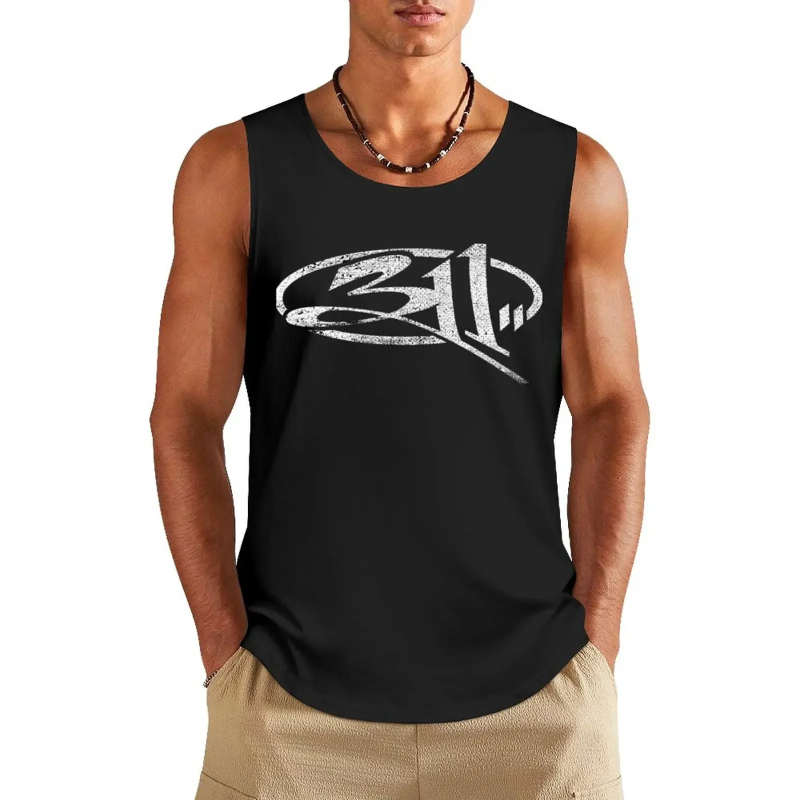 

311 Vintage Logo Band Tank Top sleeveless tshirts for men men gym clothing gym t-shirts man