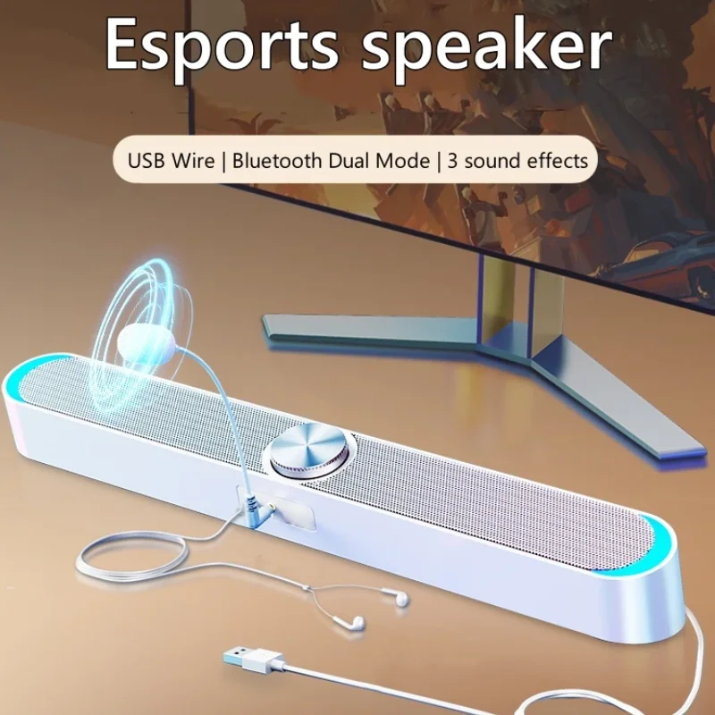 

Беспроводная звуковая панель для ПК с сабвуфером, звуковая система домашнего кинотеатра, динамики с синим зубом, звуковая панель 2,0, USB-кабель, динамики для ТВ-ПК