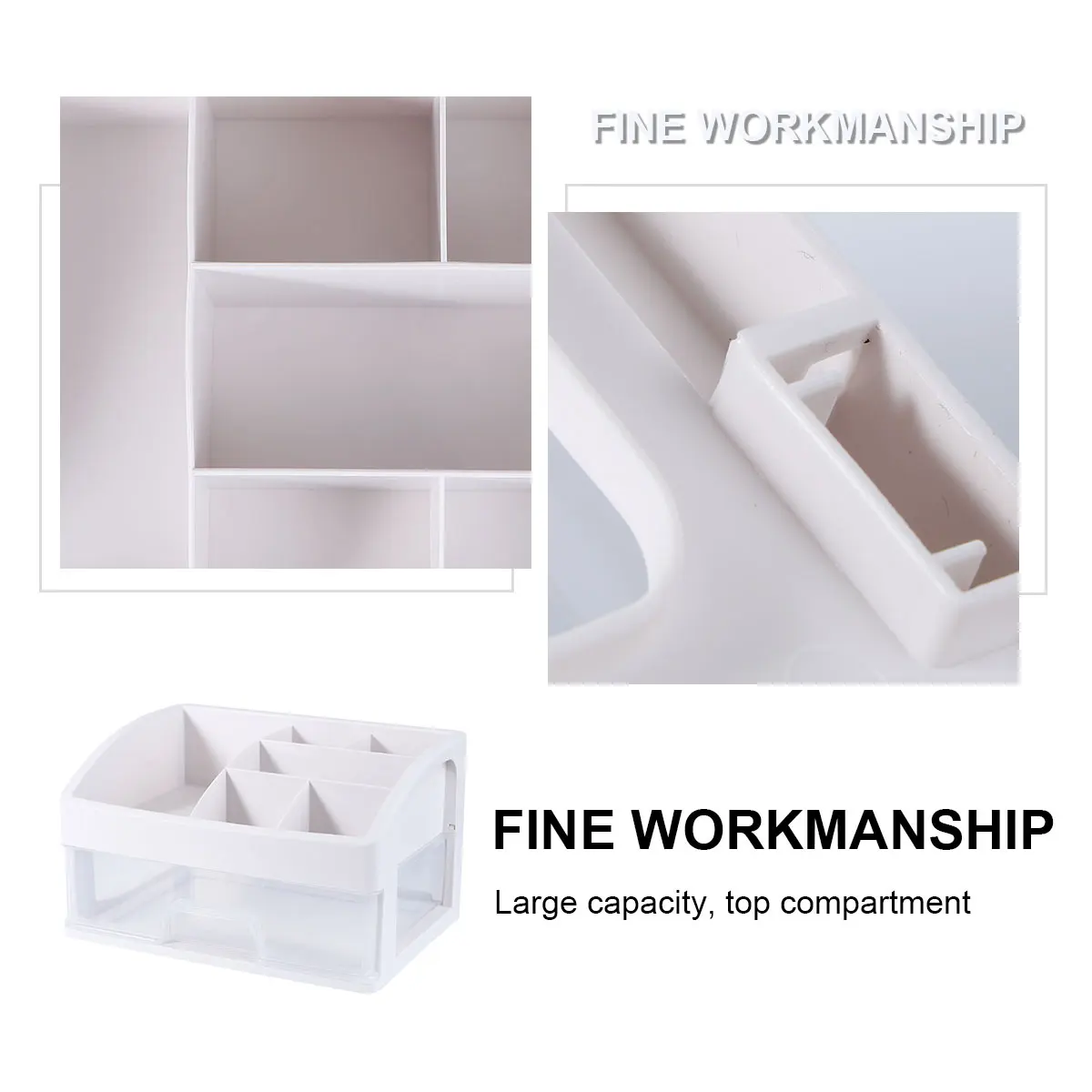 

Storage Case White Desktop Sundry Case Multifunctional Drawers Easy Clean Home Jewelry Box Bedroom Office