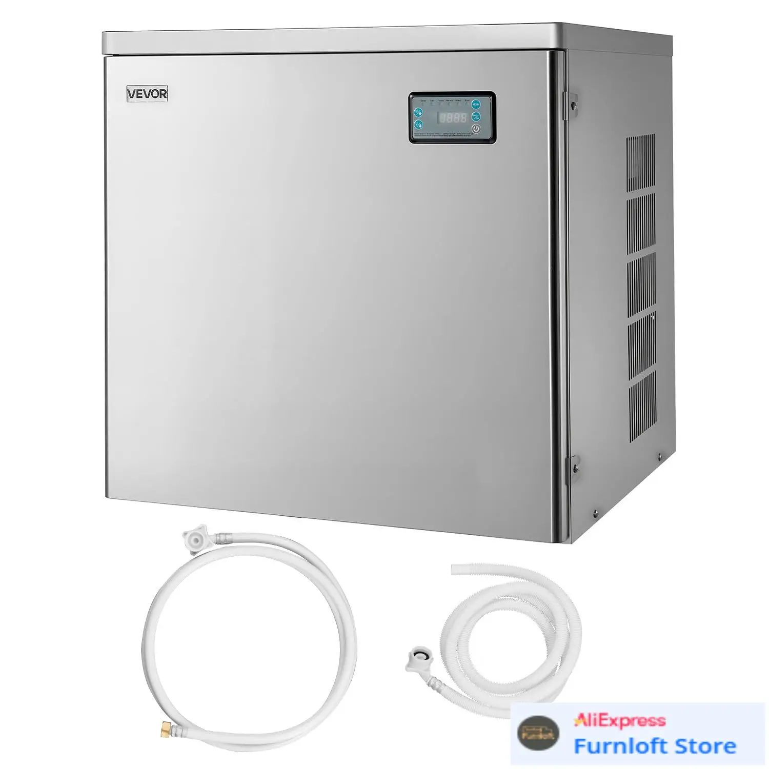 

Commercial Ice Maker Machine - Head, 450 Lbs/Day Stainless Steel Ice Machine with Scheduled Ice-Making, Self-Cleaning