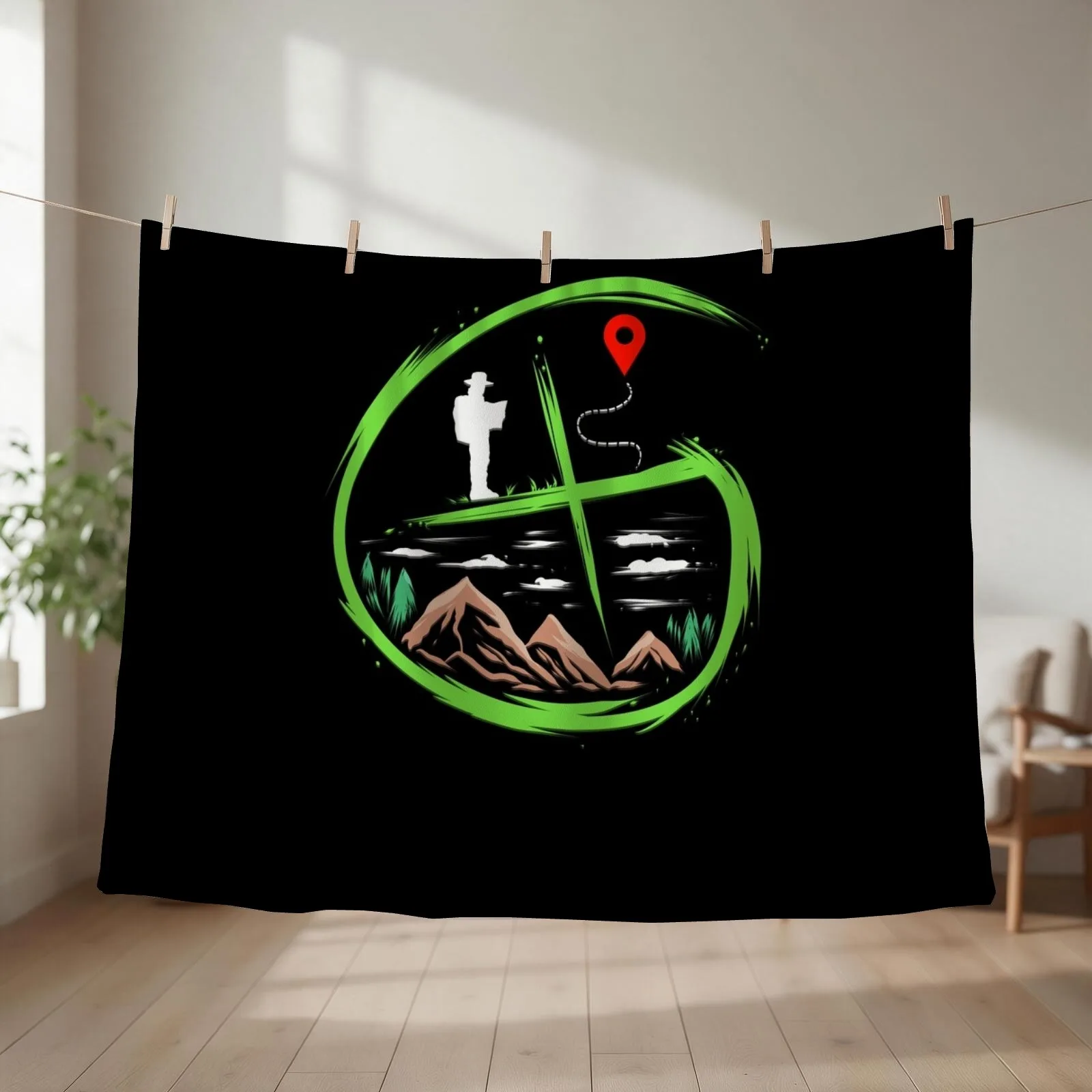 Geocacher Gps Treasure Hunter Expedition Hobby Throw Blanket Hair Summer Baby Flannel Blankets