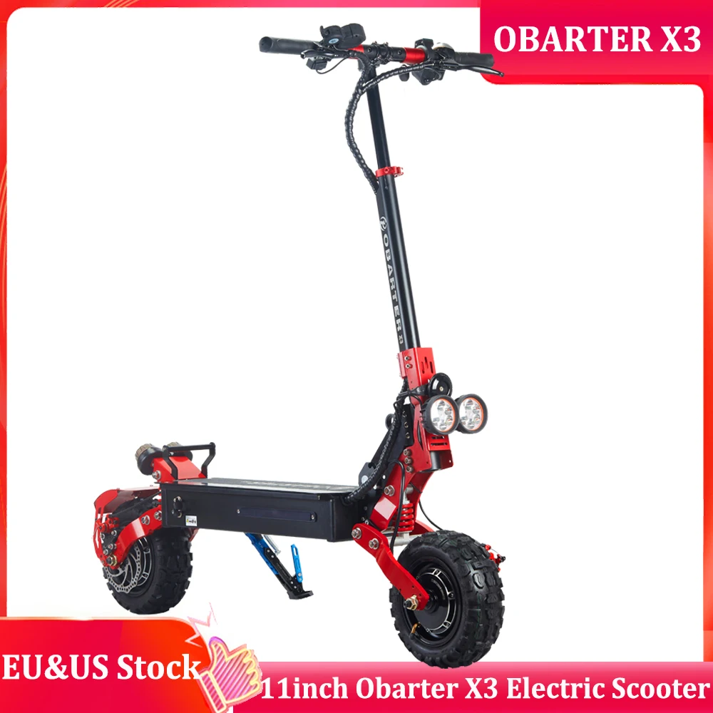 

EU/USA Stock OBARTER X3 11inch 48V 21Ah Dual Motor 2*1200W Top Speed 55km/h Powerful Adult OBARTER X3 Electric Scooter