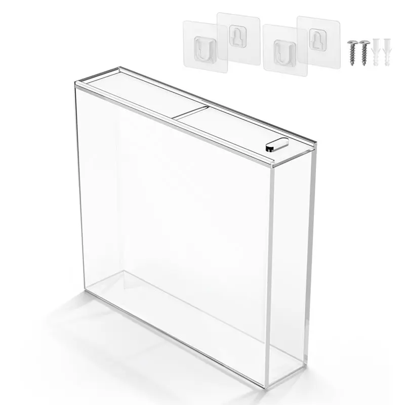 B27B CD Display Case Acrylic For Single& Double Disc Jewel Case Holder Wall Mount Protector For CD Box Display Frame Shelf