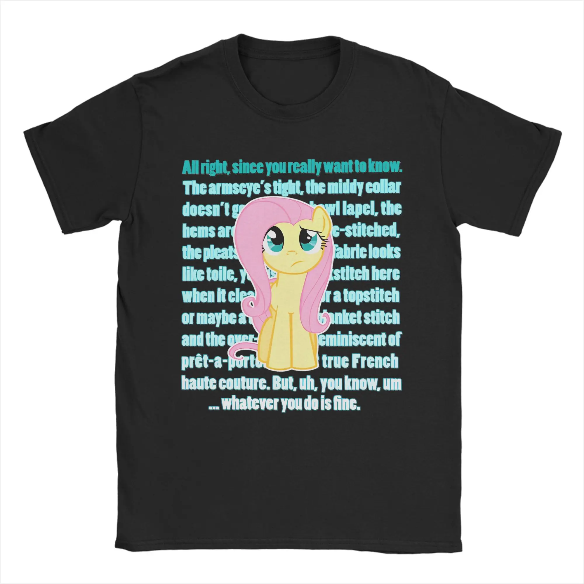 Fluttershy Critique T Shirts Ponies Friendship is Magic Pure Cotton Clothes Fashion Short Sleeve O Neck Tee Shirts