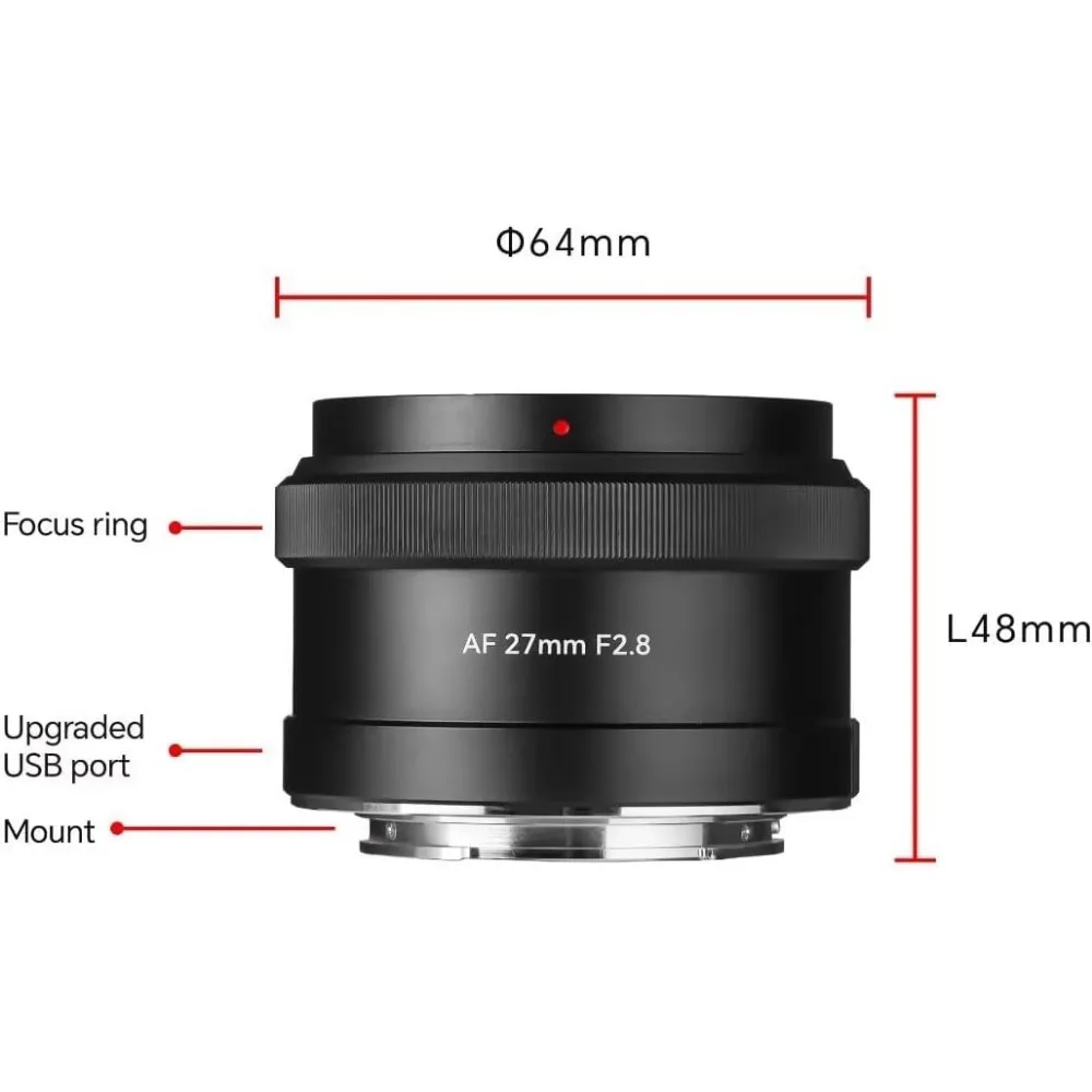 7artisans 27mm F2.8 Autofocus Camera Lens voor Sony E Nikon Z Fuji X Mount APS-C Groot Diafragma Prime STM AF Camera Lenzen