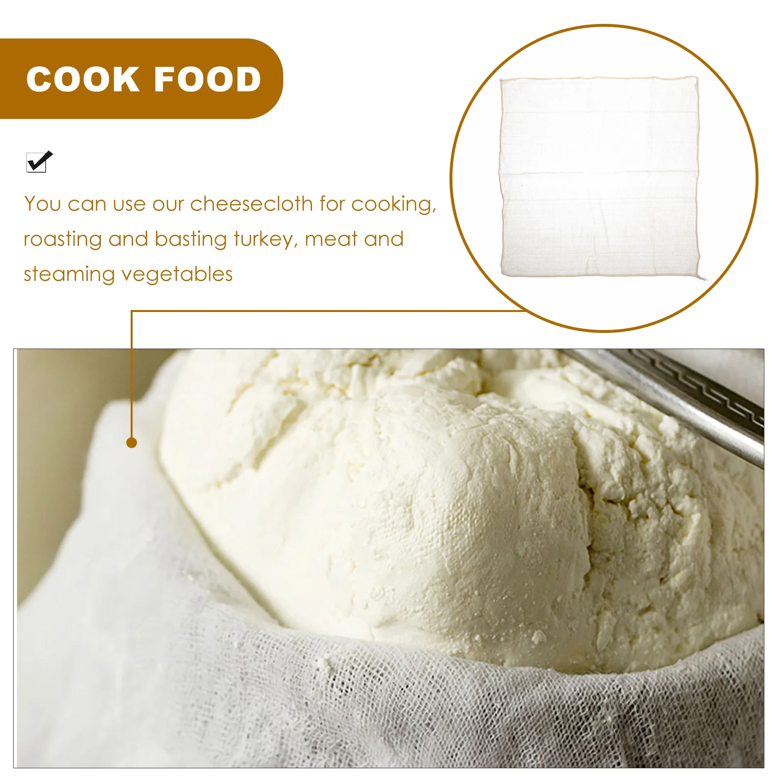 

6pcs 40x40 Cotton Cloth Cheesecloth for Tofu Making Sourdough Straining Reusable Fine Cloth Practical Press Kitchen Strainer