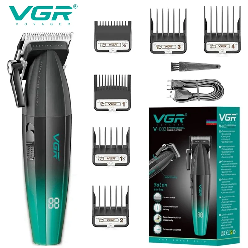 

Профессиональная Мужская бритва VGR с двигателем 9000 об/мин, машинка для стрижки волос для бороды, триммер