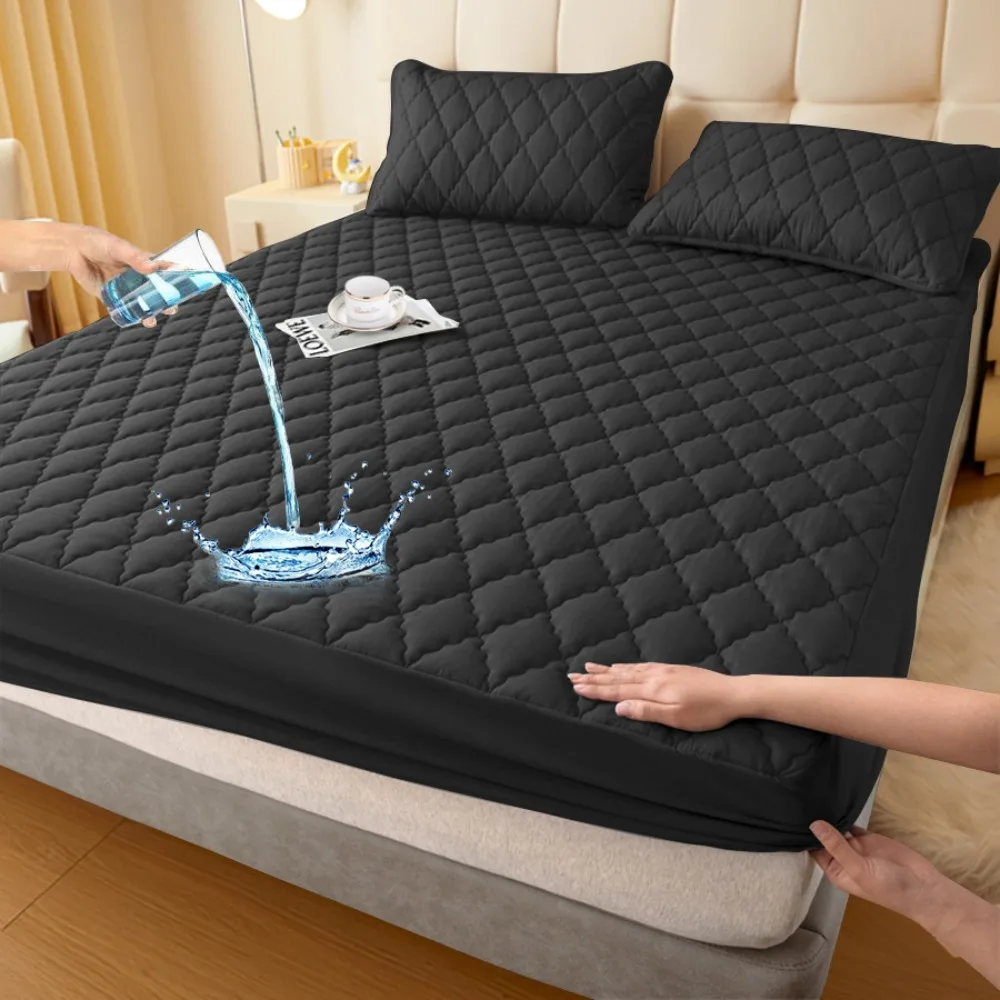 

Mattress Topper Waterproof Mattress Cover Solid Color Dust Proof Matress Protector Breathable Elastic Mattress Pad Bedroom