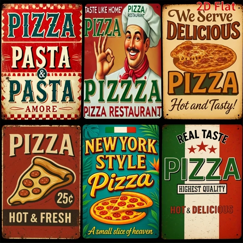 2D Flat, 6Pcs Vinta…