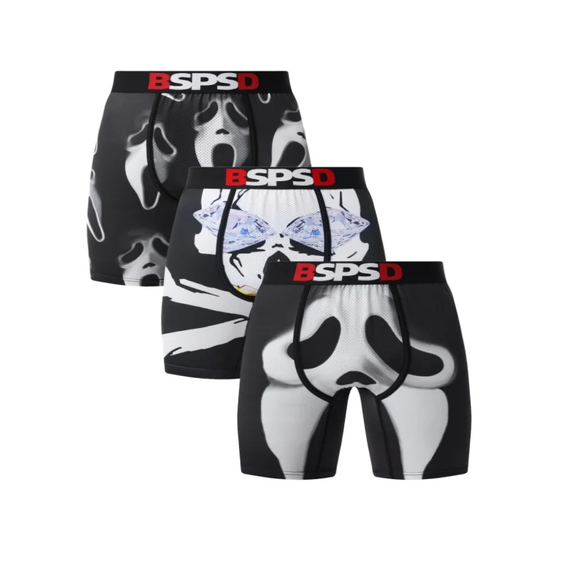 

3 шт., мужские трусы-боксеры с сексуальным принтом, Cueca, мужские трусы, нижнее белье, модные мужские трусы, трусы-боксеры, большие размеры S-XXL