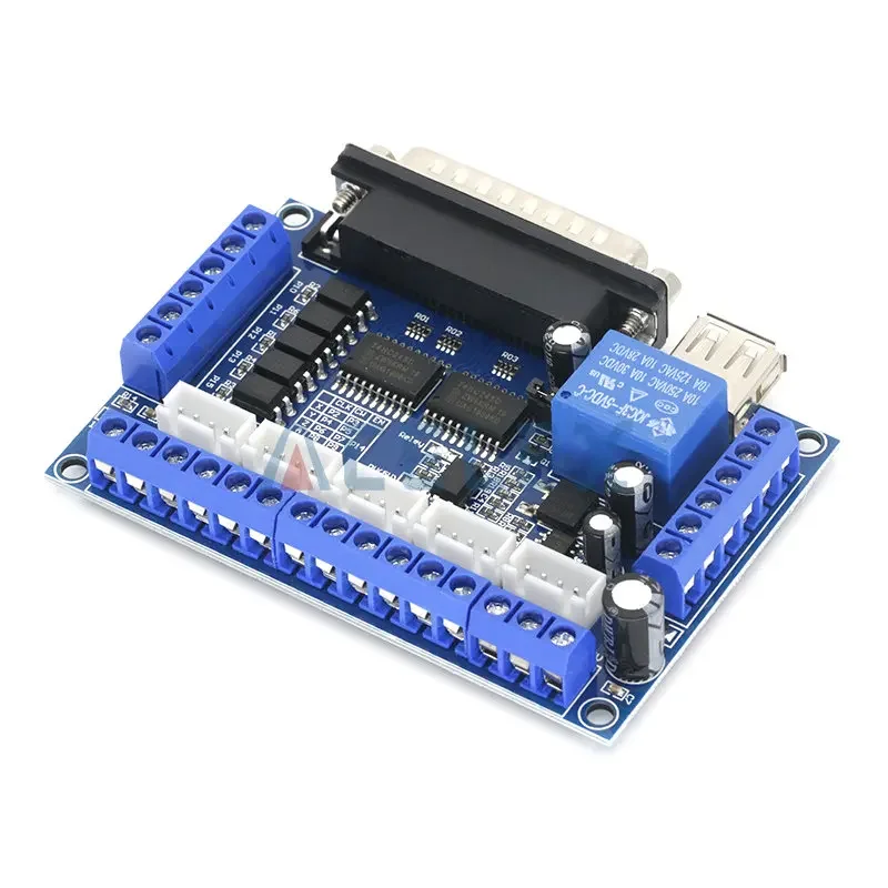 MACH3 Interface Board CNC 5 Axis With Optocoupler Adapter Stepper Motor Driver + USB cable