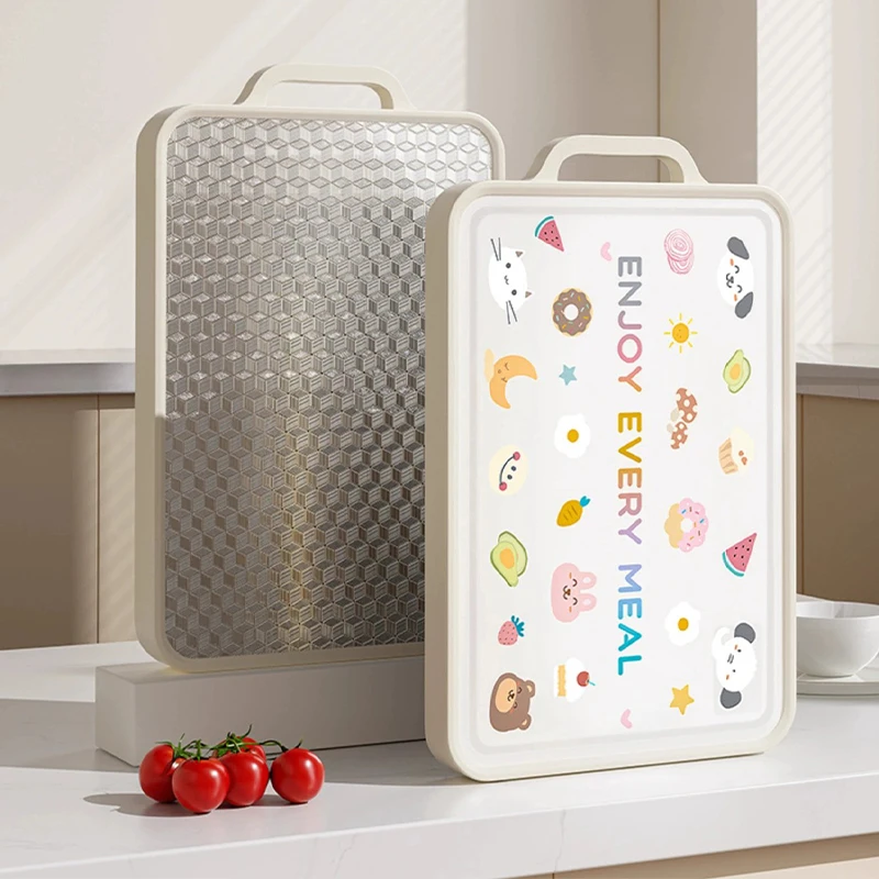 Household Stainless Steel and PP Cutting Board Mold Proof and Antibacterial Kitchen Specific Double-sided Fruit Cutting Board