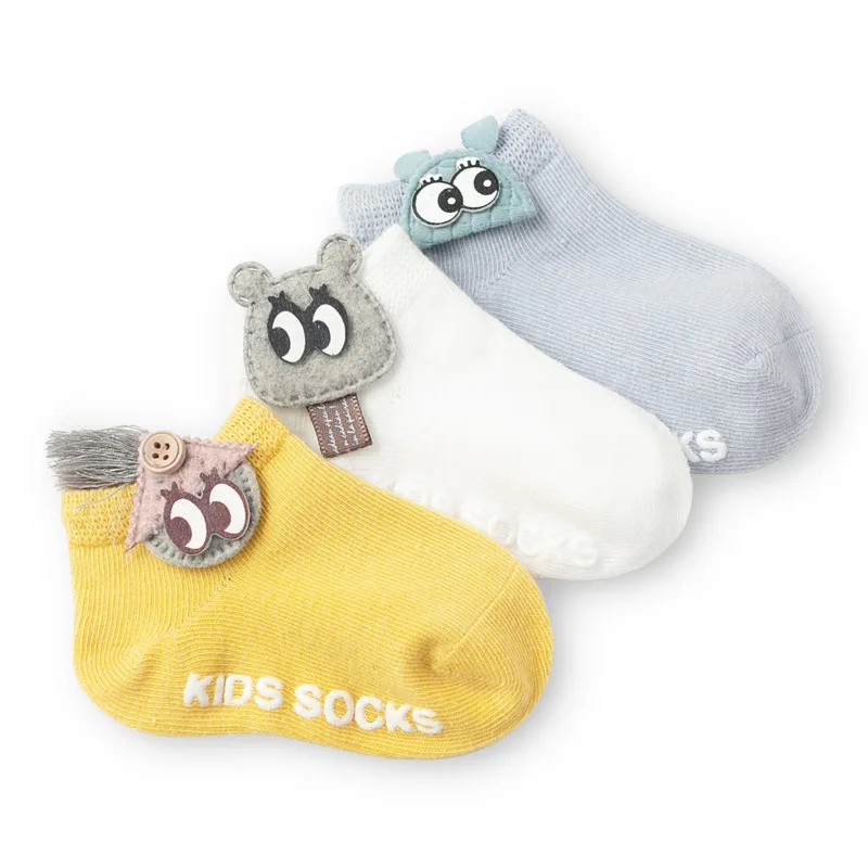 3 Pair / Lot Baby Socks Cute Cartoon Socks Newborn Infants Boat Socks Accessories