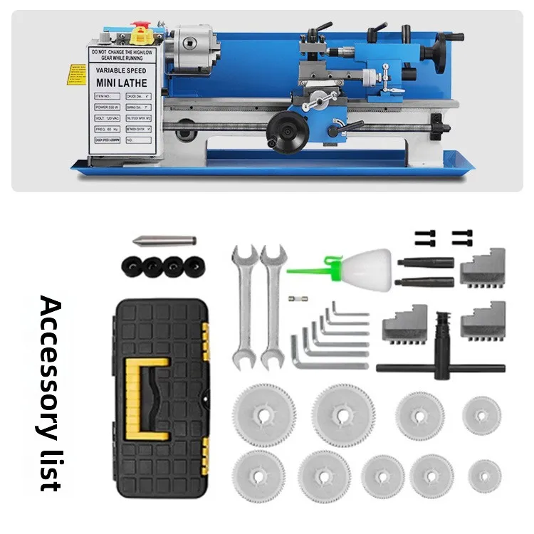 Micro lathe household multi-functional DIY teaching small machine tool 0618 metal stainless steel turning bead machine lathe