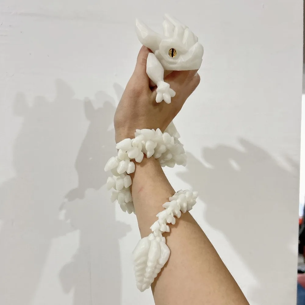 

Luminous 3D Printed Horned Dragon Simulation Joints Movable Dragon Figurine Glow in The Dark Multi-jointed Dragon Ornament