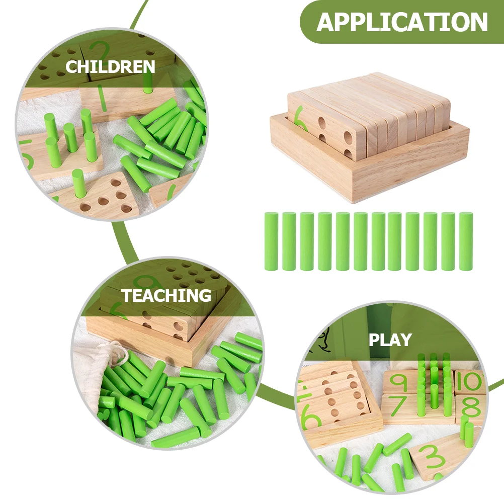 Mathematics Enlightenment Cognitive Toys Children Kids Learning Wooden Plaything Number Toddler