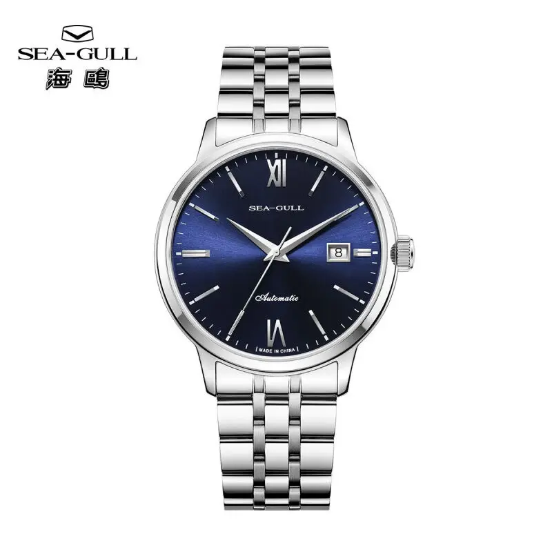 Seagull Sleek Design Men Watch Automatic Mechanical Roman numeral Business relojes hombre automático 40mm Sapphire Calendar 1045
