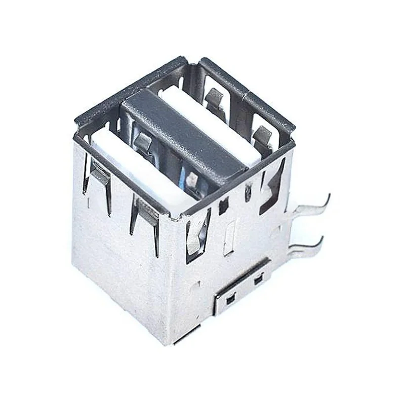 10 قطعة طبقة مزدوجة USB موصل سالب واجهات مزدوجة 90 درجة نوع-A USB أنثى المقبس USB أنثى موصل الزاوية اليمنى