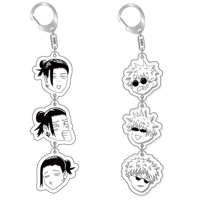 

New Anime Keychain Jujutsu Kaisen Acrylic Pendant Satoru Gojo Suguru Geto Toge Inumaki Megumi Fushiguro Cartoon Accessories Gift