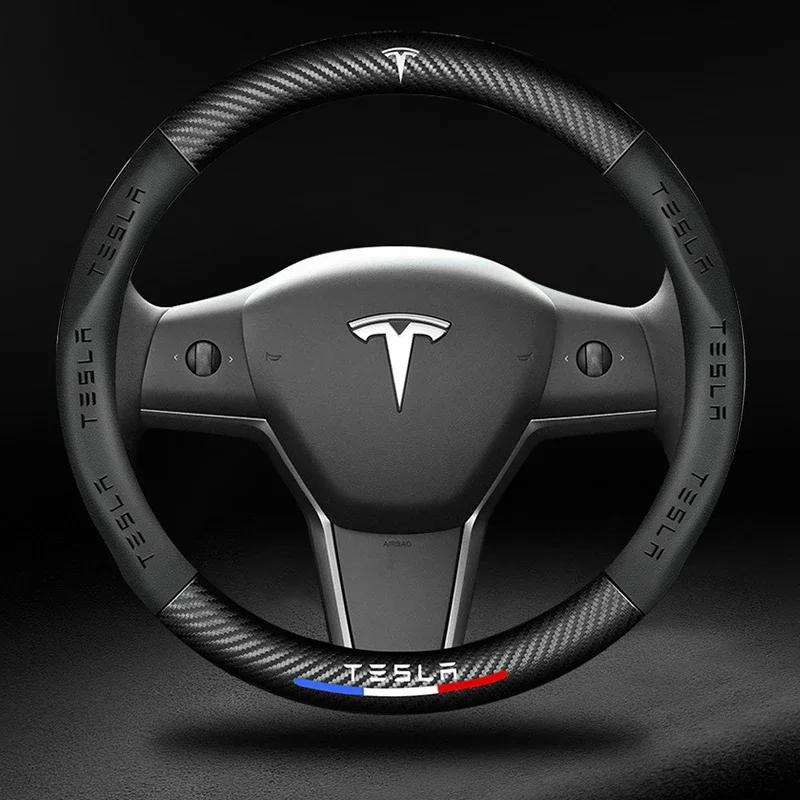 

Car Steering Wheel Cover Anti-slip Breathable for Tesla Model Y X 3 Model S O-shaped Auto Steering Cover Accessories