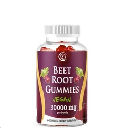 Beet Root Gummies Nitrate Containing | Pure, Non Genetically Modified, Gluten Free Supplements 60 Capsules