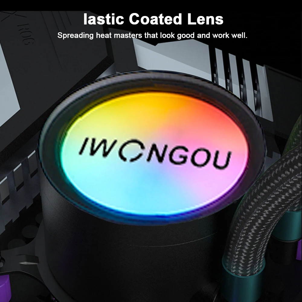 IWONGOU Water Cooler 120mm 4pin RGB Lga 1700 Processor Cooling Fan Rgb 120mm Ventilador Cpu Cooler Am4 dla Intel 2011/1366/AMD