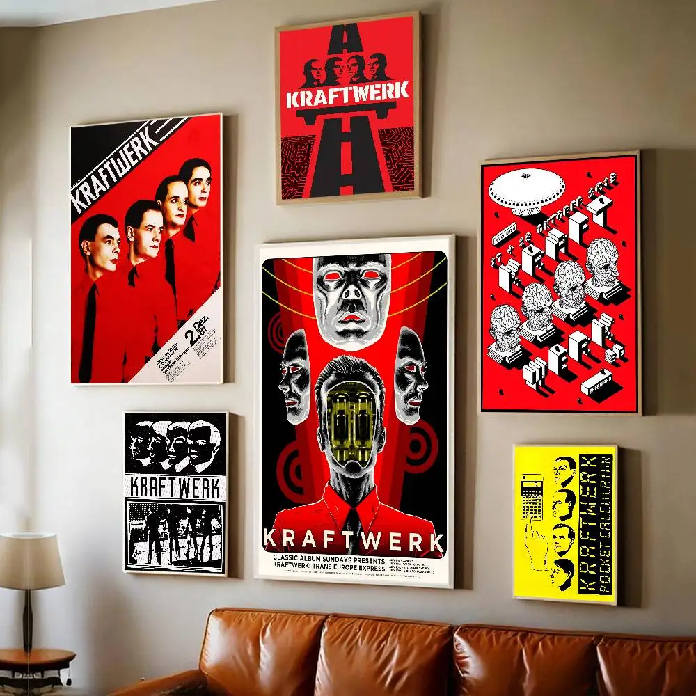 German electronic music group K-Kraftwerk Good Quality Prints and Posters Vintage Room Bar Cafe Decor Home Decor