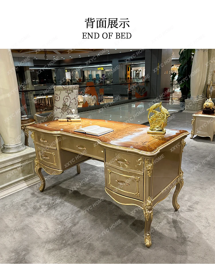 

Стол из массива дерева ZZsolid, роскошный резной офисный стол и стул в комплекте