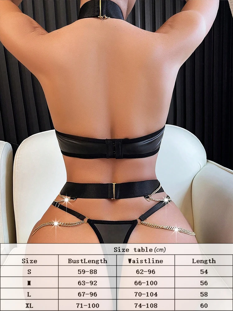 Hot Sexy Women Lingerie Babydoll Underwear PU Leather Dress Erotic Lingerie Open Anal Costumes Erotic Dress Sex Clothes Clubwear - Image 6