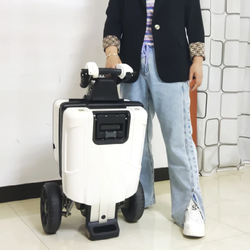 Remote control automatic folding middle-aged and elderly three-wheeled electric scooter lithium battery light carry boarding