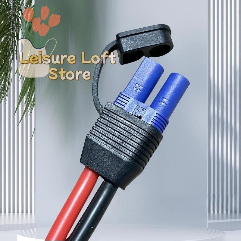 100W EC5 Motorcycle Emergency Start Wire High-power 10AWG Silicone Line EC5 Male Female Plug To O-type Terminal Connection Cable