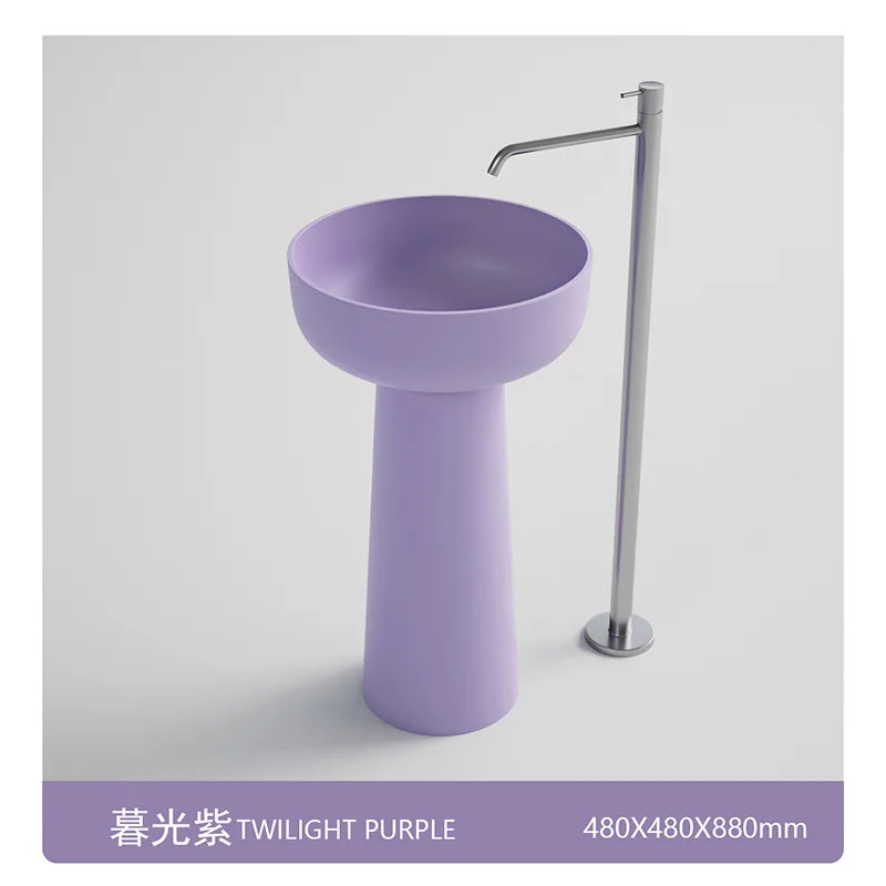 Colored Transparent Resin Washbasin Integrated Pillar Design for Bathroom And Toilet Modern Unique Sink for Home Improvement