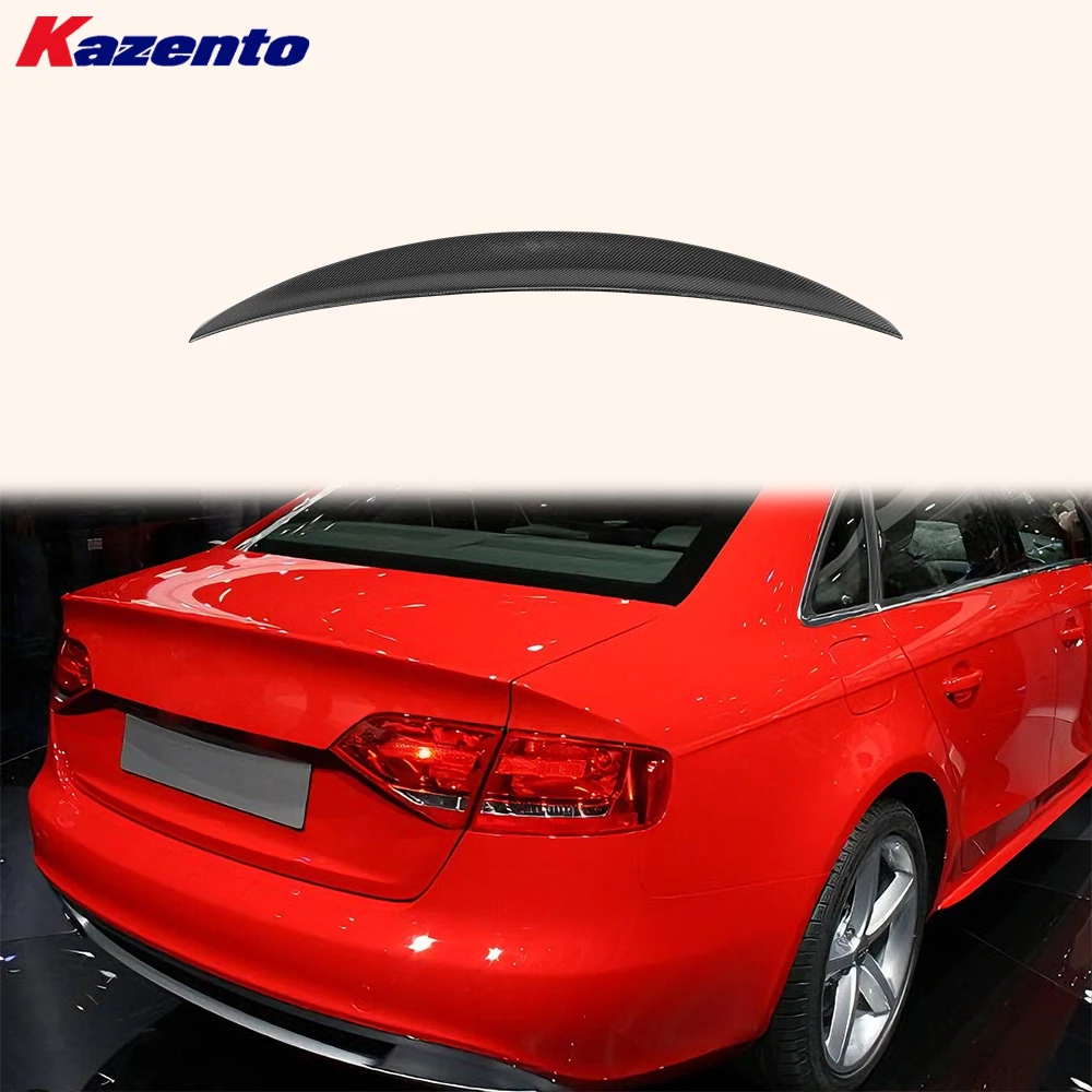 For Audi A4 B8 Type 8K 09-16 Sedan Carbon H Style Rear Trunk Ductail Spoiler Lip