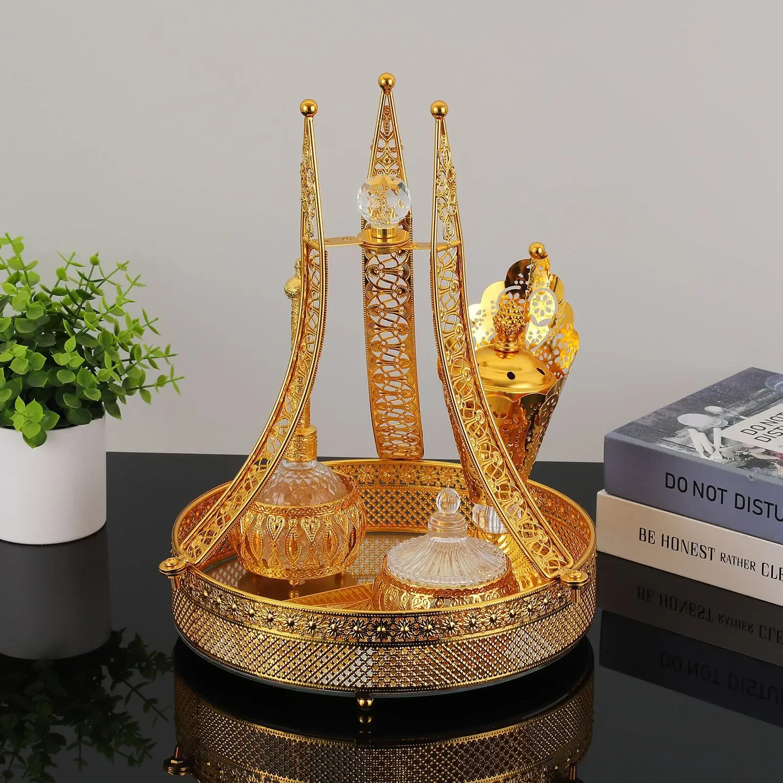 Golden Basket Aromatherapy Stove Five-piece Set Wedding Decoration Ornament