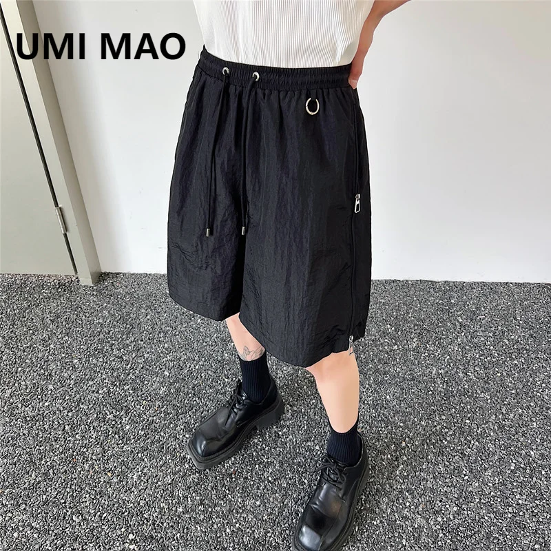 

UMI MAO Yamamoto Dark Shorts Men Women Summer New Straight Casual Sports Shorts Trendy Zipper Decoration Pant Femme