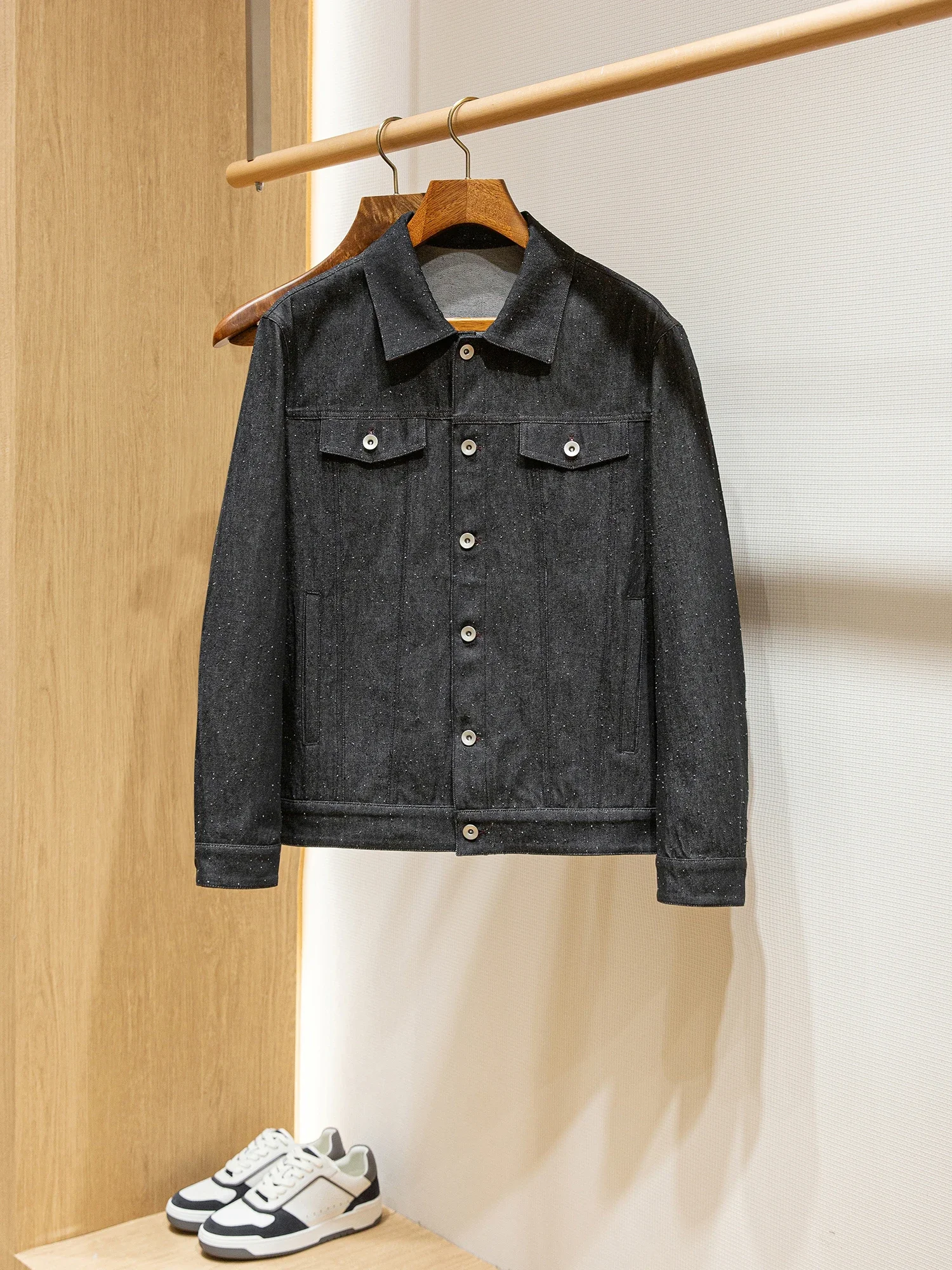 

BUT Exclusive Starlight Weaving Craft Old Money Style Men's Casual Spotted Denim Jacket