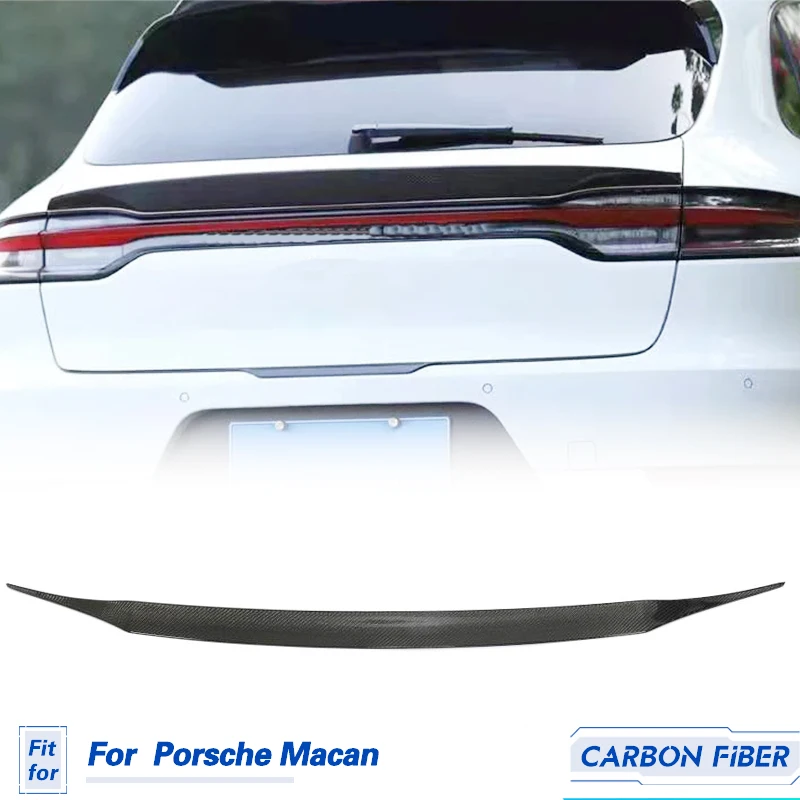 Car Rear Trunk Spoiler Wings Real Carbon Fiber for Porsche Macan Sport Utility 4-Door 2022 2023 Rear Middle Spoiler Wing Lip