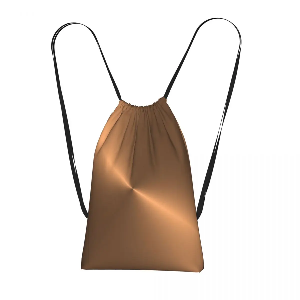 Brushed Copper Drawstring Backpack hiking cycling Bag Lightweight Foldable Storage Drawstring Bag for Men Women
