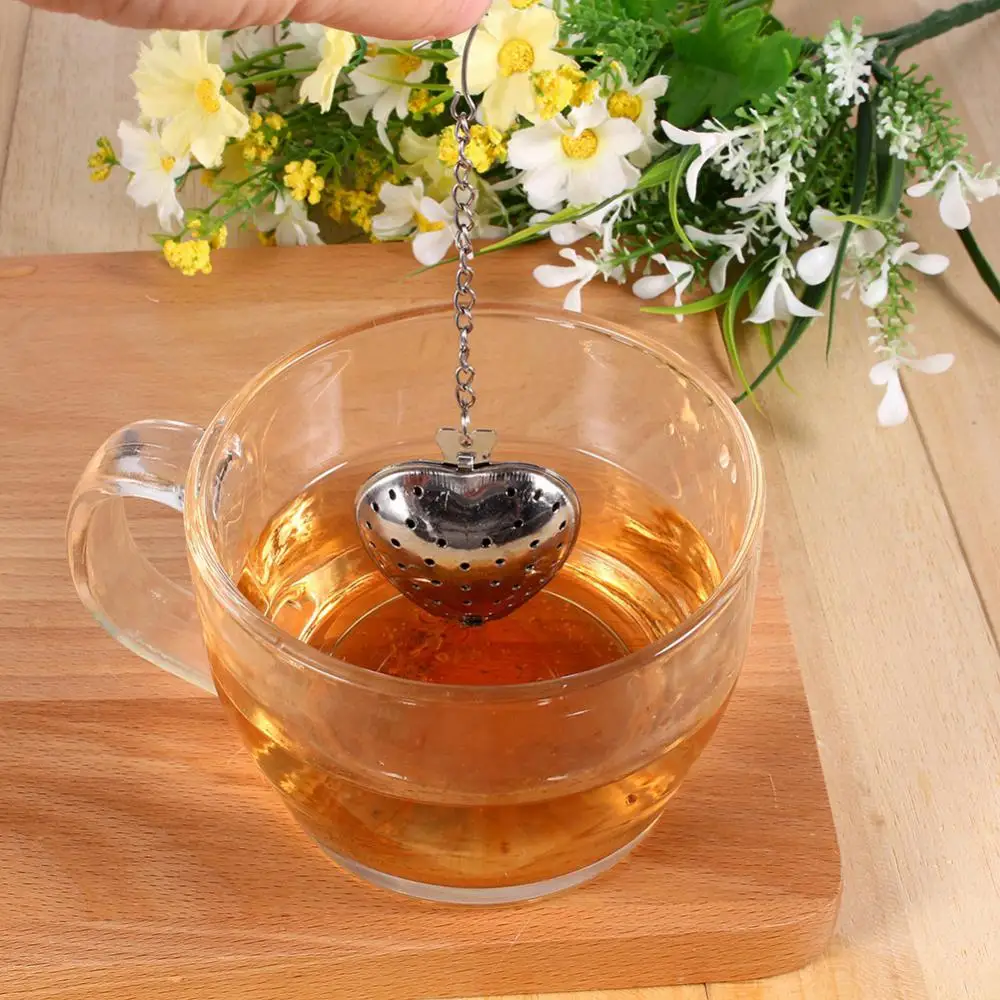 Tea-strainer Portable Coffee Vanilla Spices Heart-shaped Stainless Steel Kitchen Gadget Leaky Tea Durable Antirust Tea Set